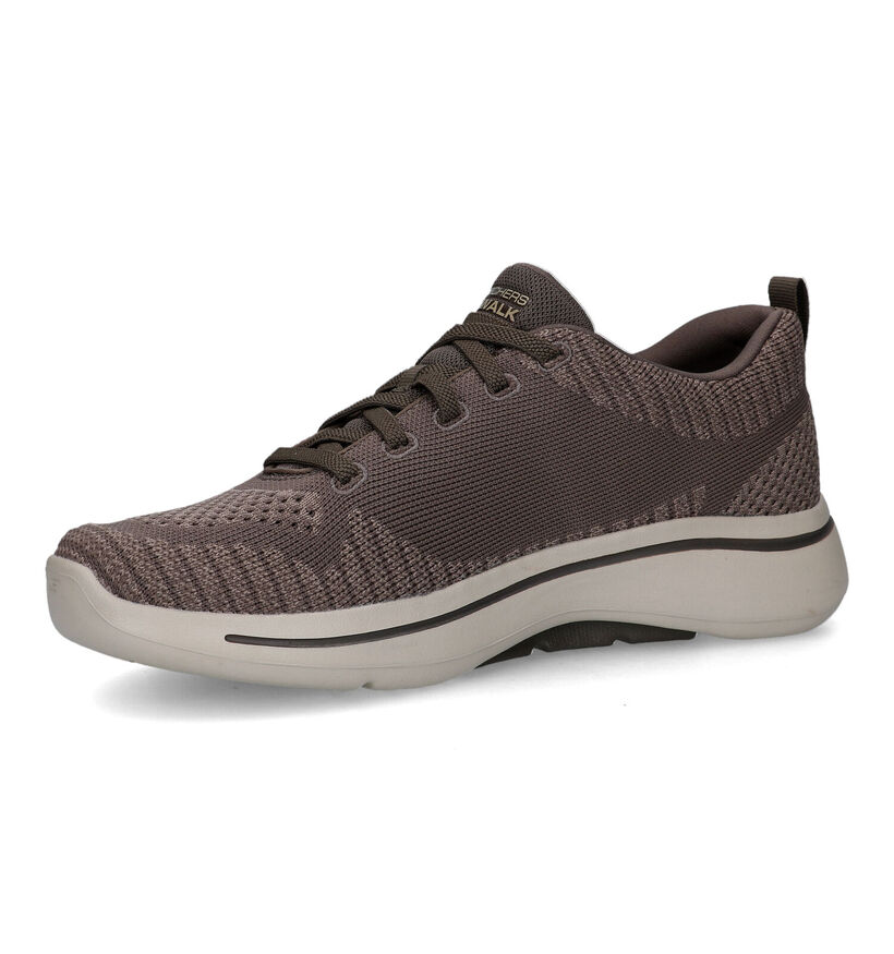 Skechers Go Walk Arch Fit Baskets en Taupe pour hommes (319533) - pour semelles orthopédiques