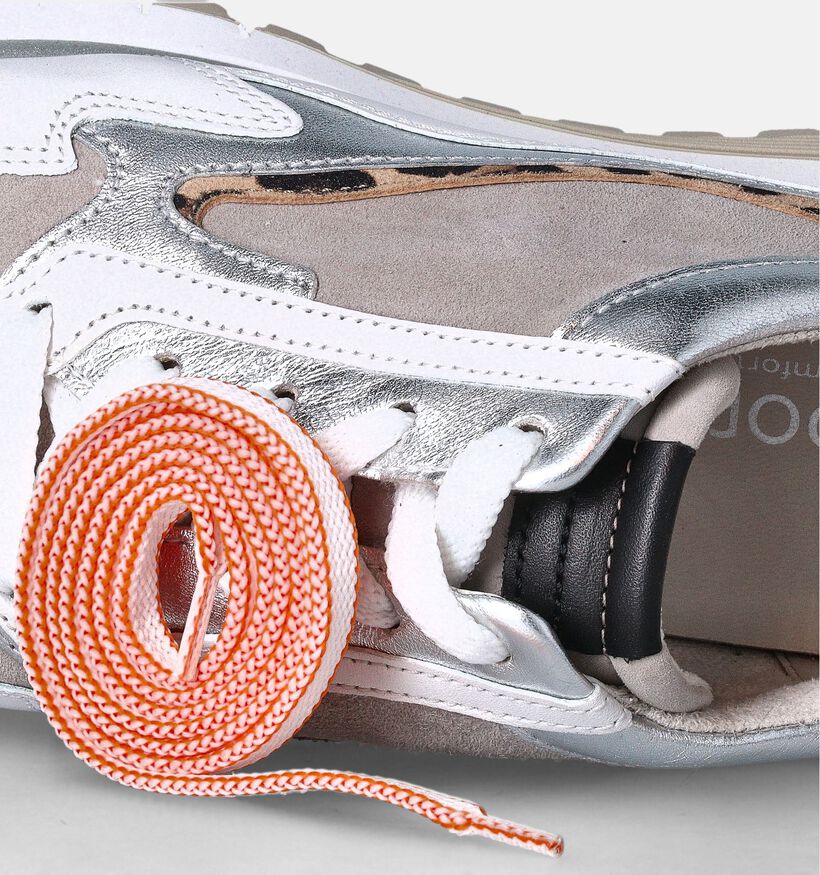 Gabor OptiFit Witte Sneakers Luipaardprint voor dames (352081) - geschikt voor steunzolen