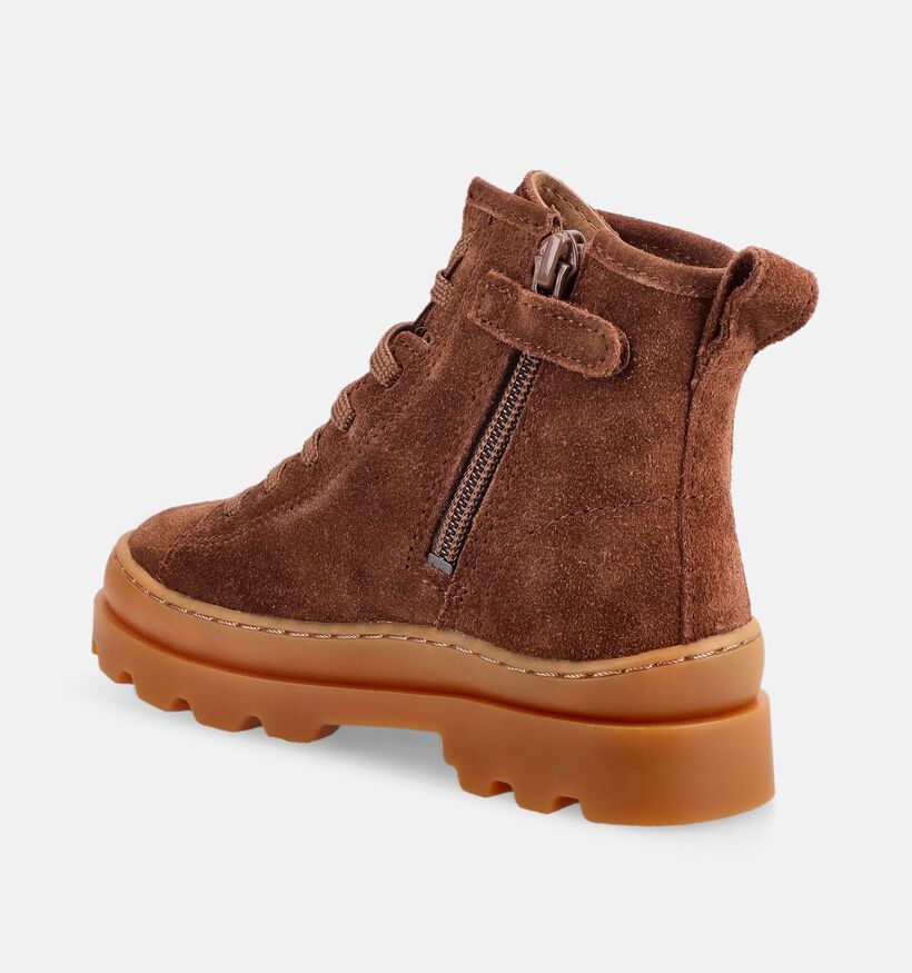Camper Donkerbruine Boots met Veter en Rits voor meisjes (376124) - geschikt voor steunzolen