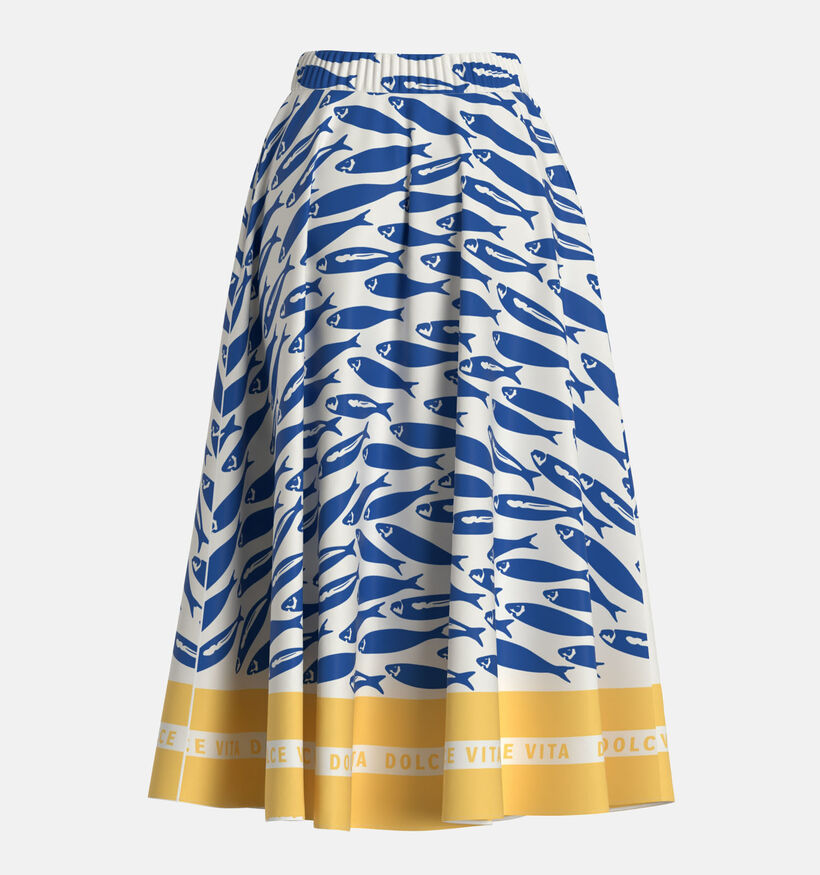 Vila Valencia Blauwe/Gele Lange Rok voor dames (375154)