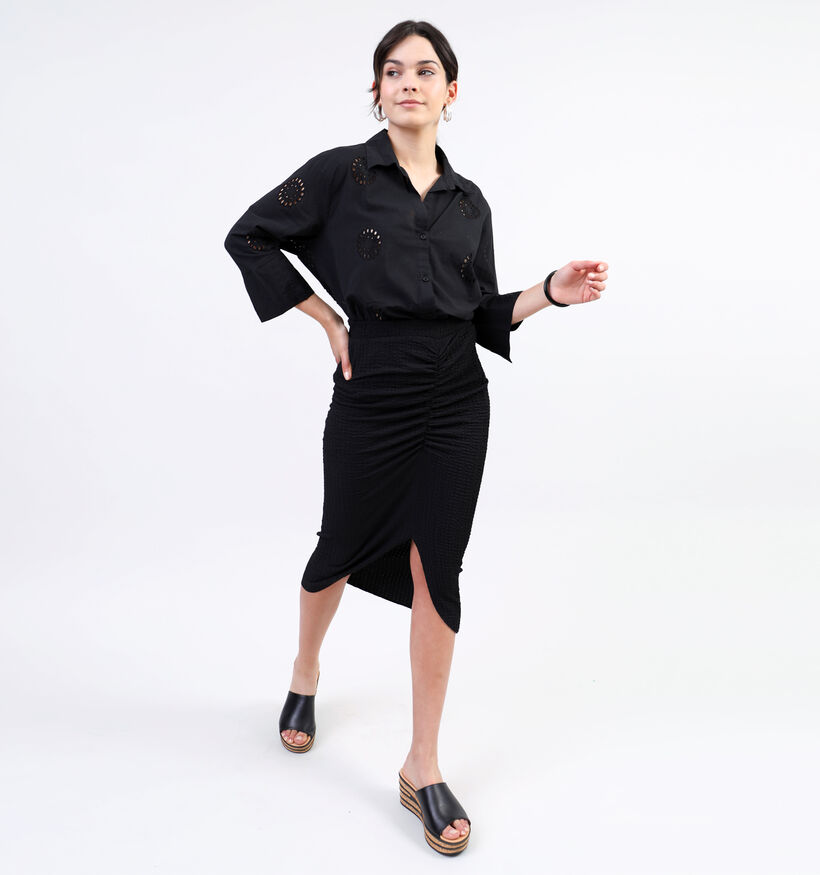 Pieces Keegan Zwarte Rok met Split voor dames (326800)