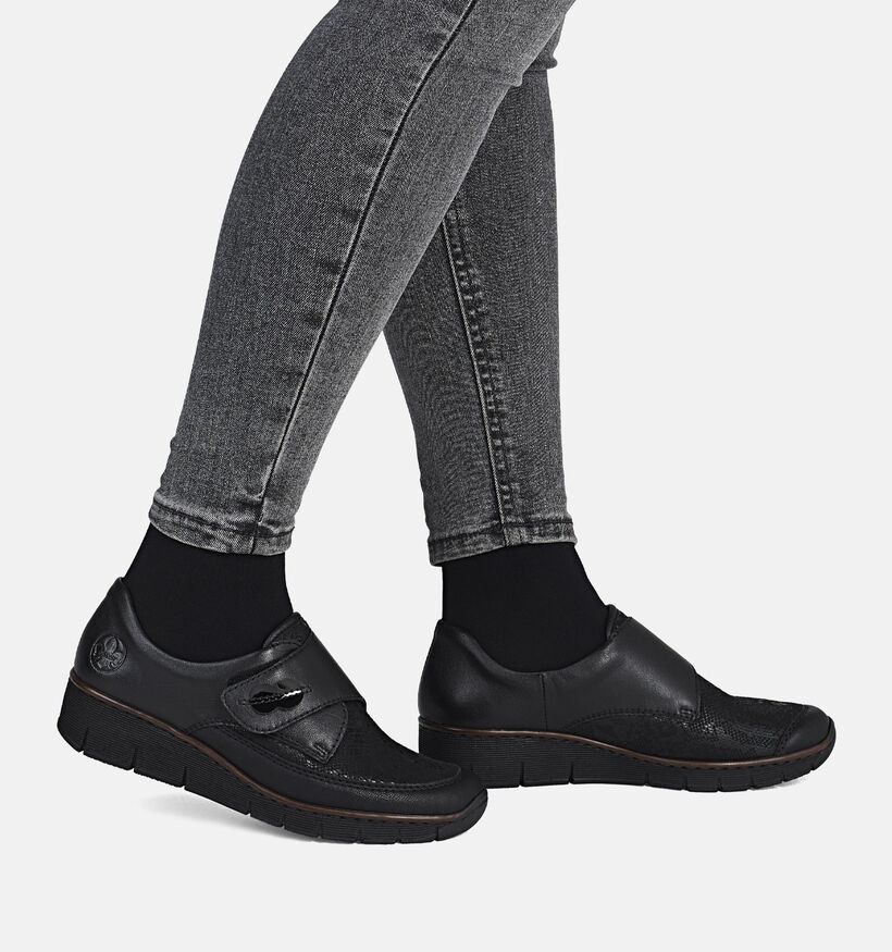 Rieker Zwarte Velcroschoenen voor dames (360484)