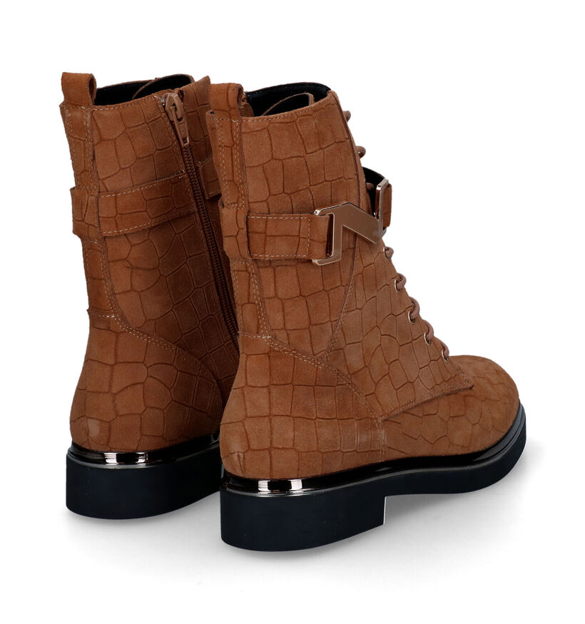 Nathan-Baume Bottines à lacets en Cognac en daim (315968)