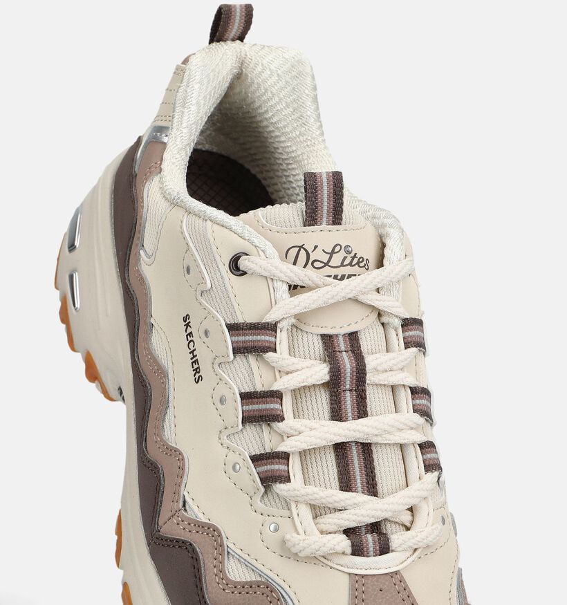 Skechers D'Lites Vintage Wave Baskets en Beige pour femmes (375609)