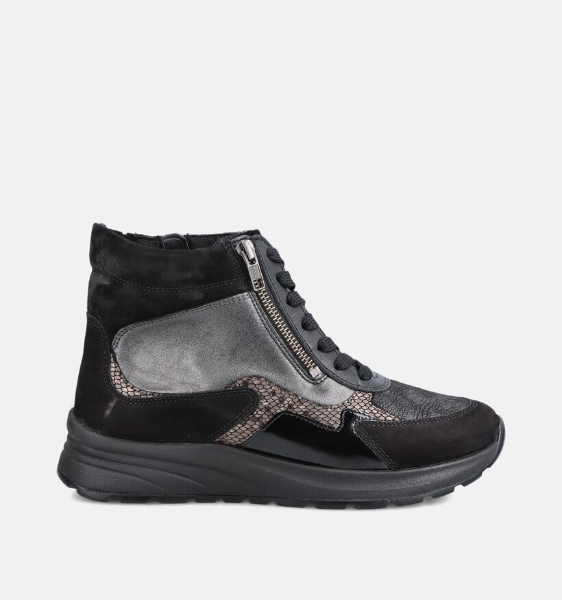 Gabor Boots &agrave; lacets en Noir pour femmes (380046) - pour semelles orthop&eacute;diques
