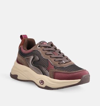 Mexx Low Sneakers Zwart/Bruin/Bordeaux