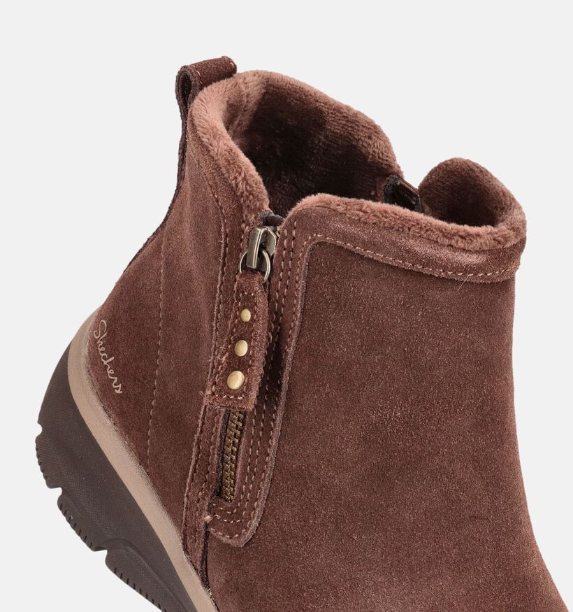 Skechers Easy Going Bottines motardes en Marron pour femmes (377975) - pour semelles orthop&eacute;diques