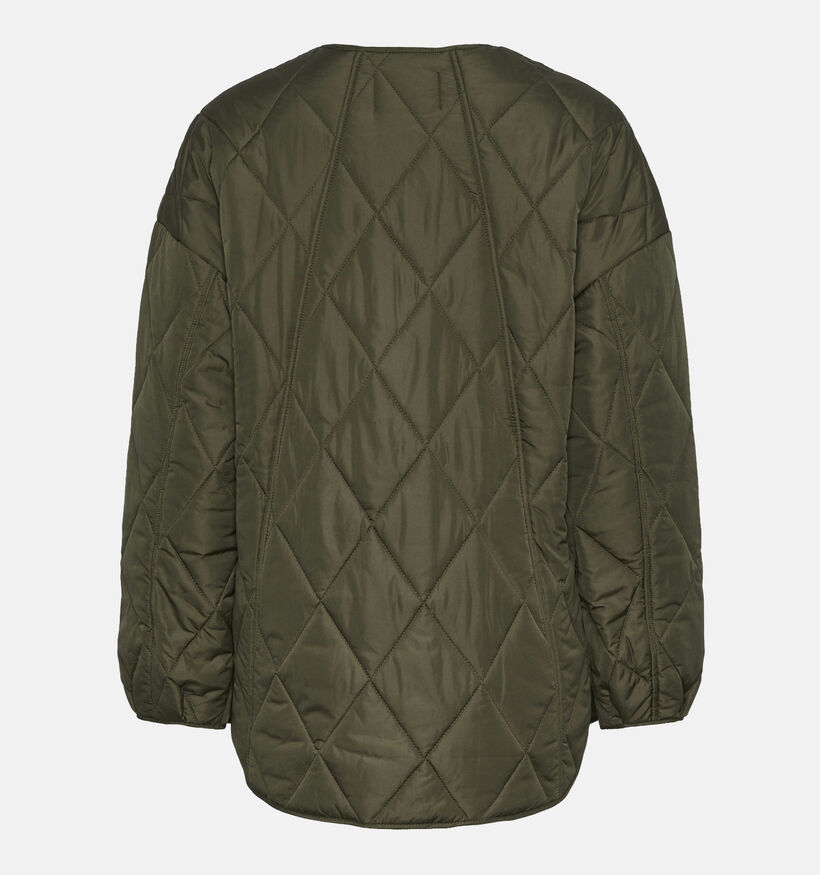 Pieces Stella Kaki Korte quilted jas voor dames (344994)