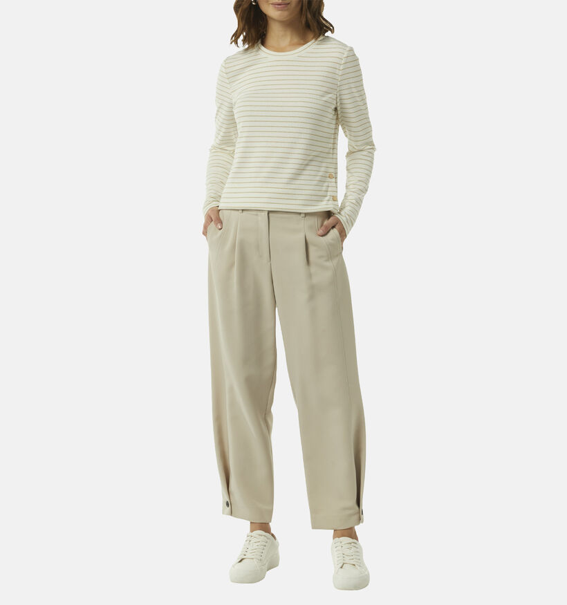 comma T-shirt manches longues rayé en Or pour femmes (348502)