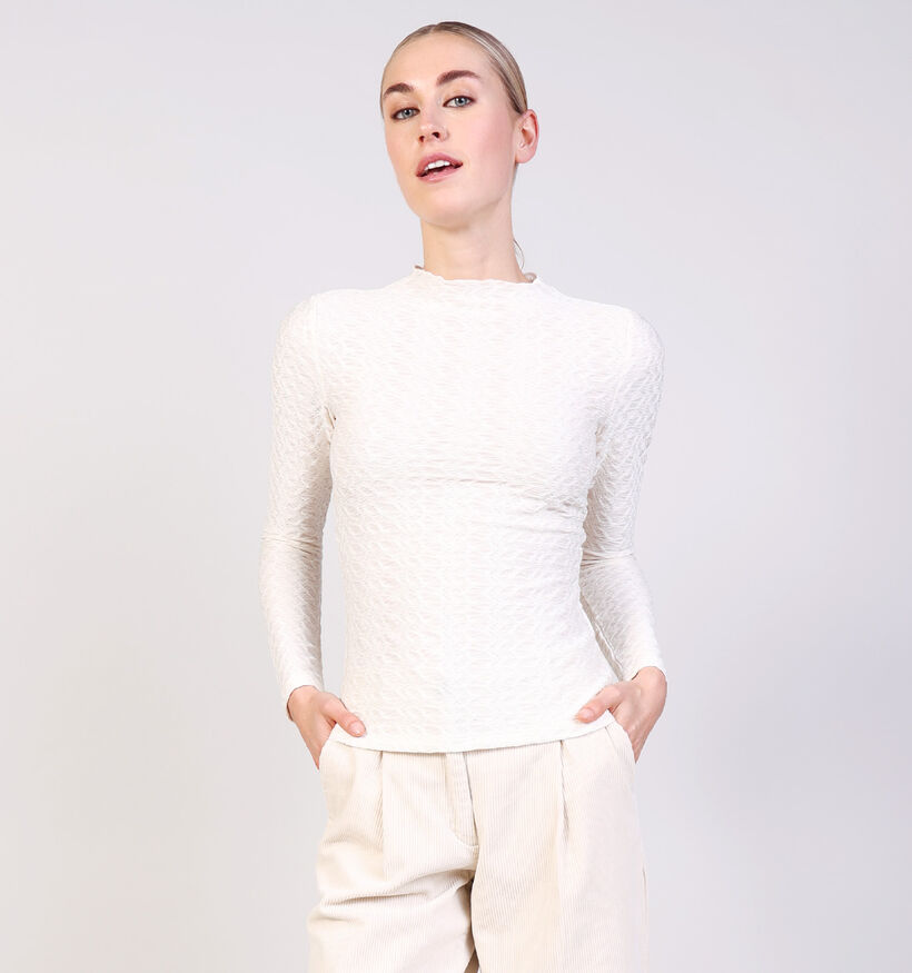 Vila Sagara Zwarte T-shirt Vila Beige T-shirt voor dames (365595)