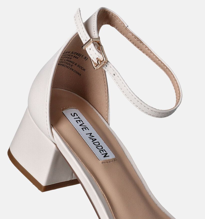 Steve Madden Gena Ecru Sandalen met blokhak voor dames (353588)