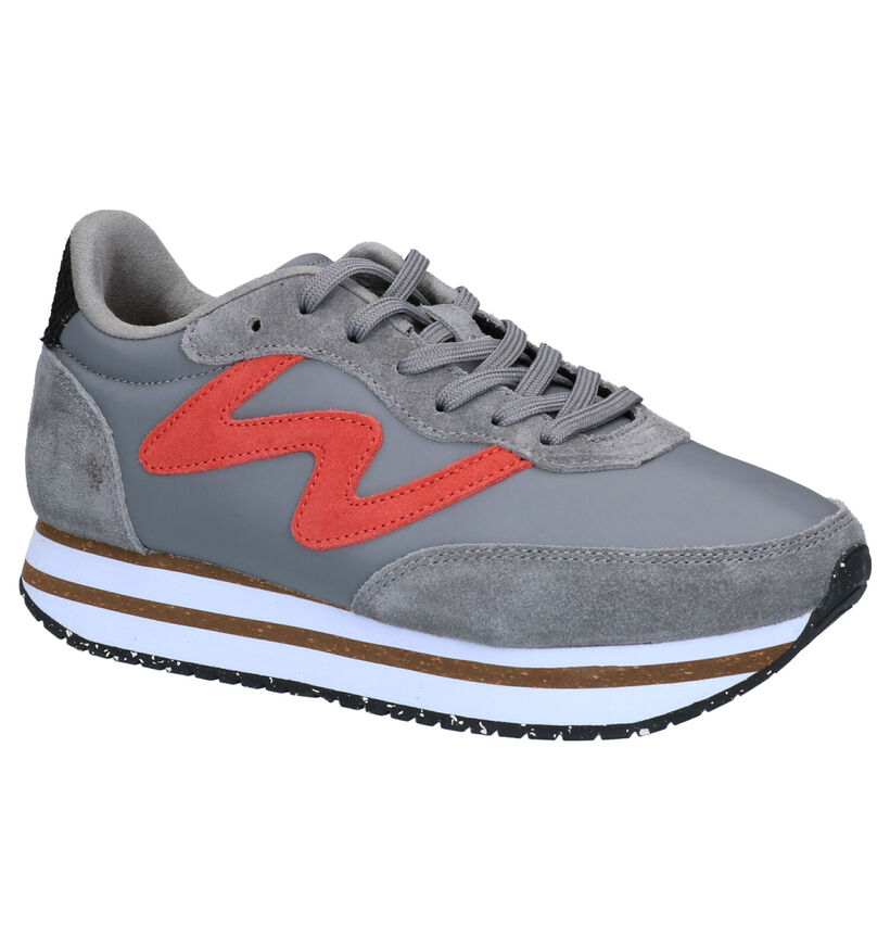 Woden Olivia Plateau Baskets en Gris en textile (277422)