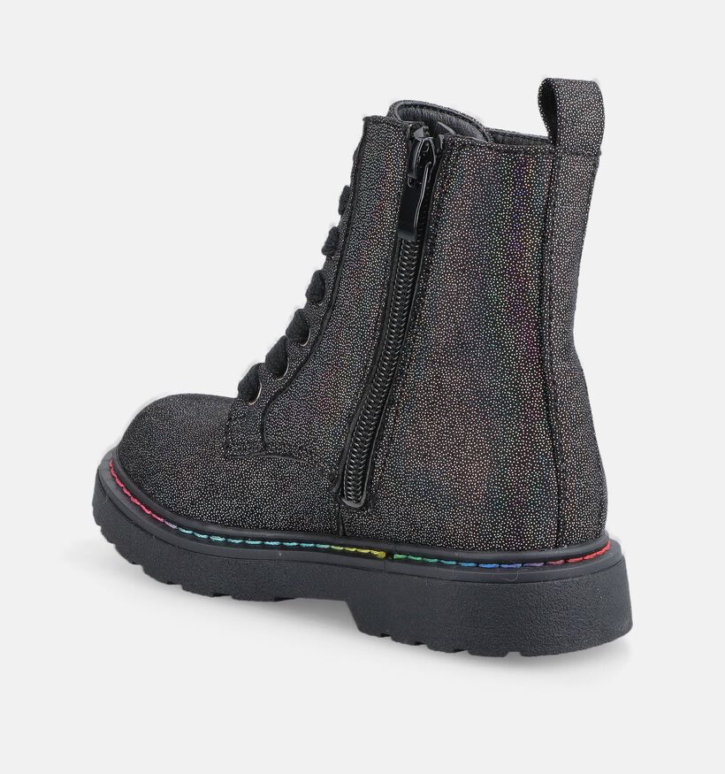 Milo & Mila Boots &agrave; lacets en Noir pour filles (378698)