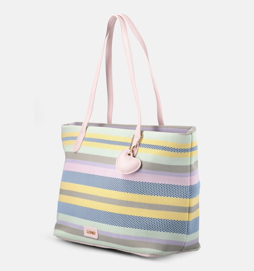 L.Credi Robina Roze/Gele Shoppertas Gestreept voor dames (370930)