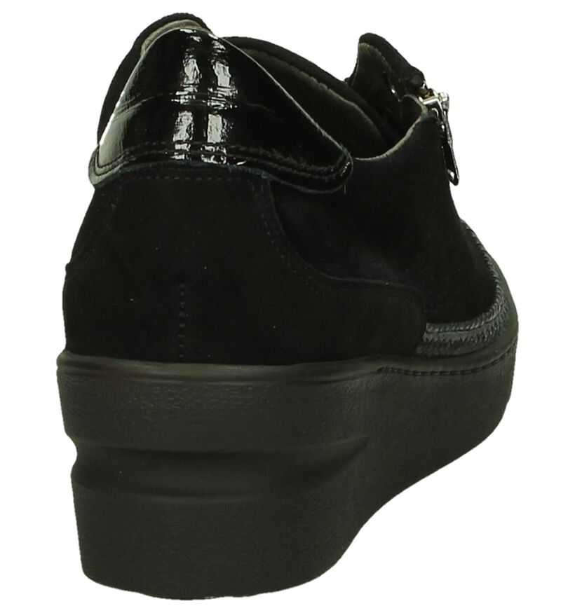 Zwarte Softwaves Veterschoenen in daim (205353)