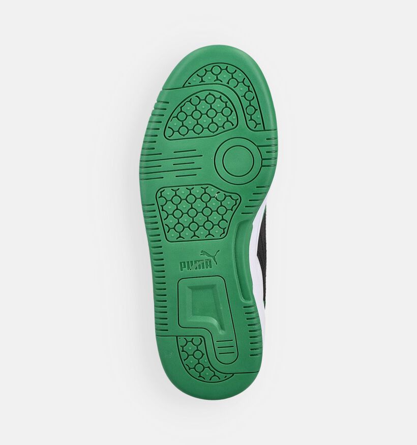 Puma Rebound Baskets basses en Vert pour filles, gar&ccedil;ons (366634) - pour semelles orthop&eacute;diques