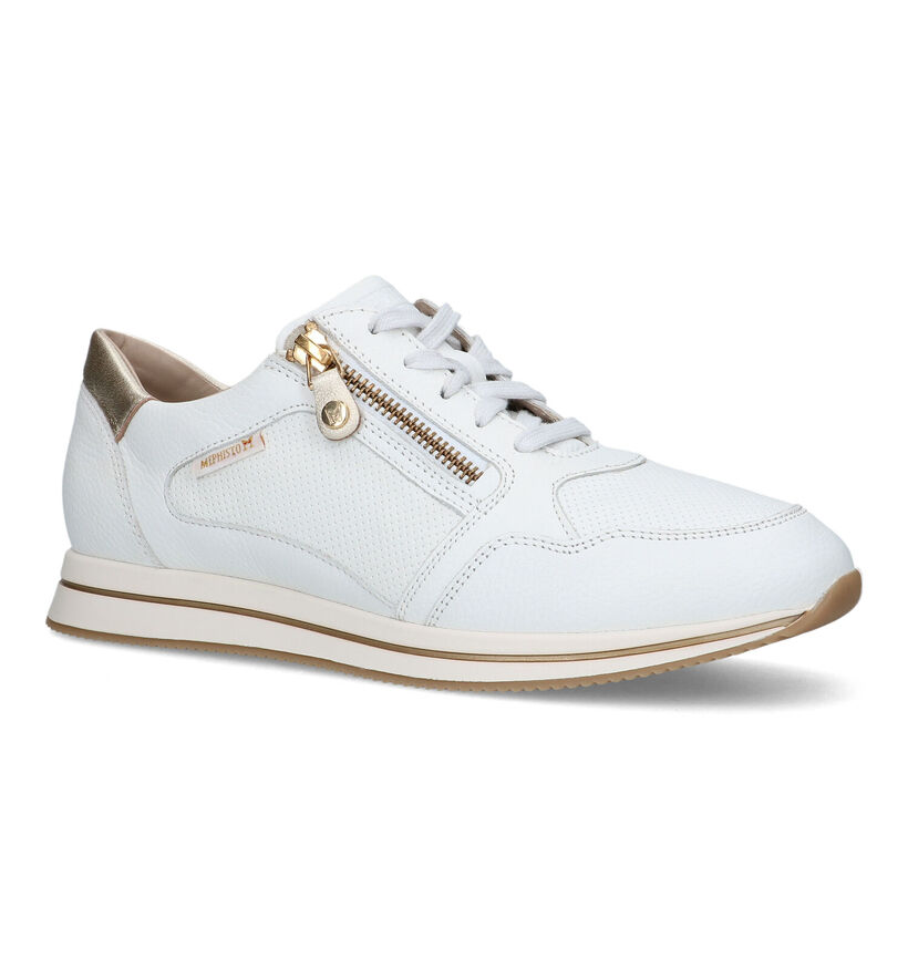 Mephisto Leeni Witte Sneakers voor dames (354286) - geschikt voor steunzolen