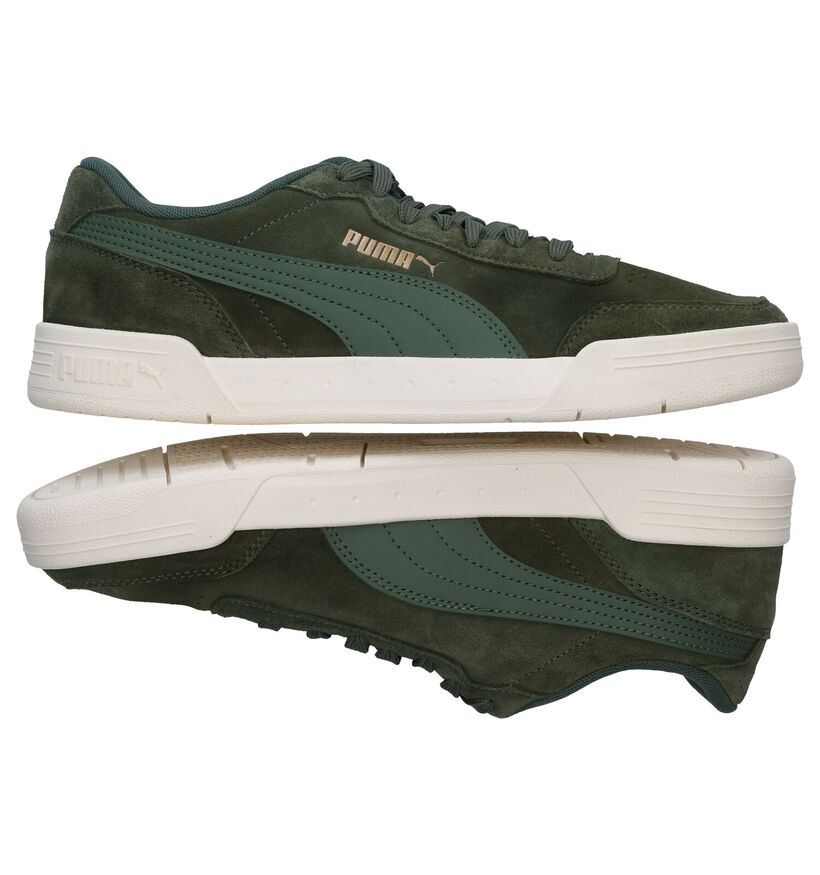 Puma Caracal Kaki Sneakers in leer (276736)