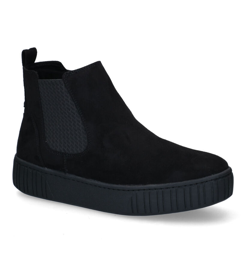 Marco Tozzi Bottines plates en Noir en textile (296975)