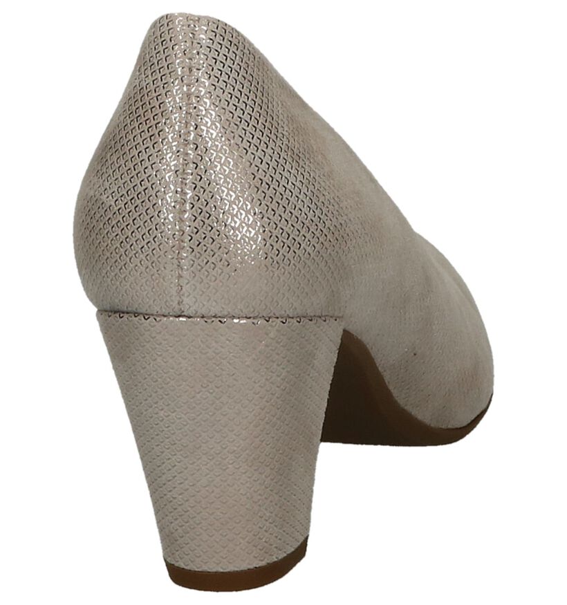 Metallic Beige Pumps Gabor Soft Move in nubuck (245502)