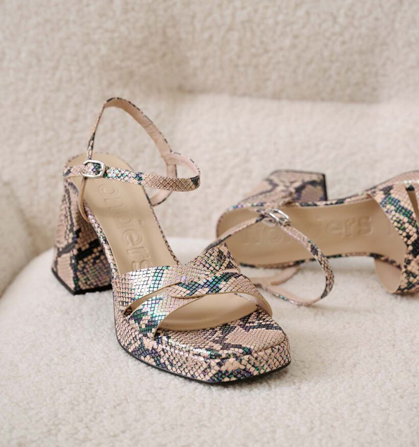 Wonders Beige Sandalen met blokhak voor dames (357827)