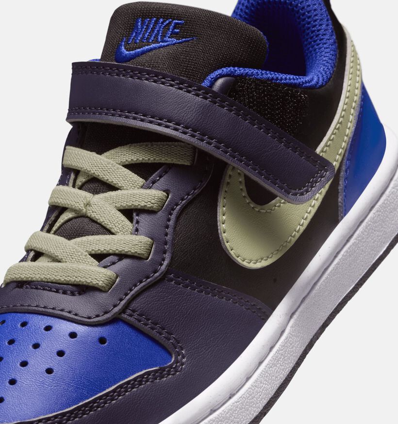 Nike Court Borough Blauwe/Zwarte Sneakers voor jongens (364607) - geschikt voor steunzolen