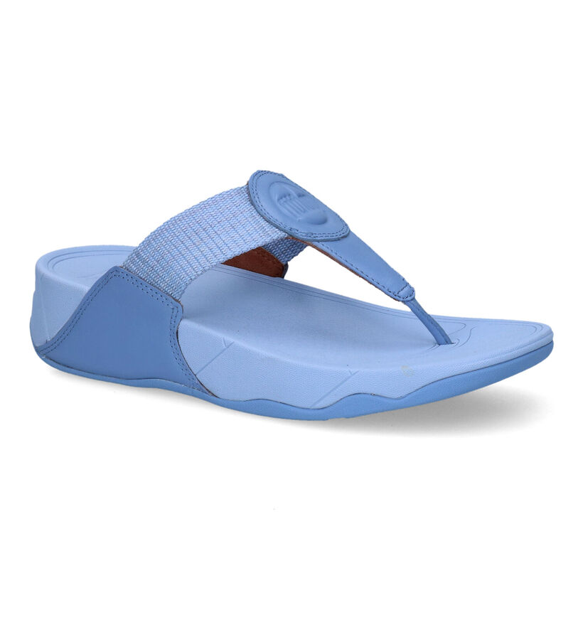 FitFlop Walkstar Webbing Paarse Teenslippers in leer (302640)