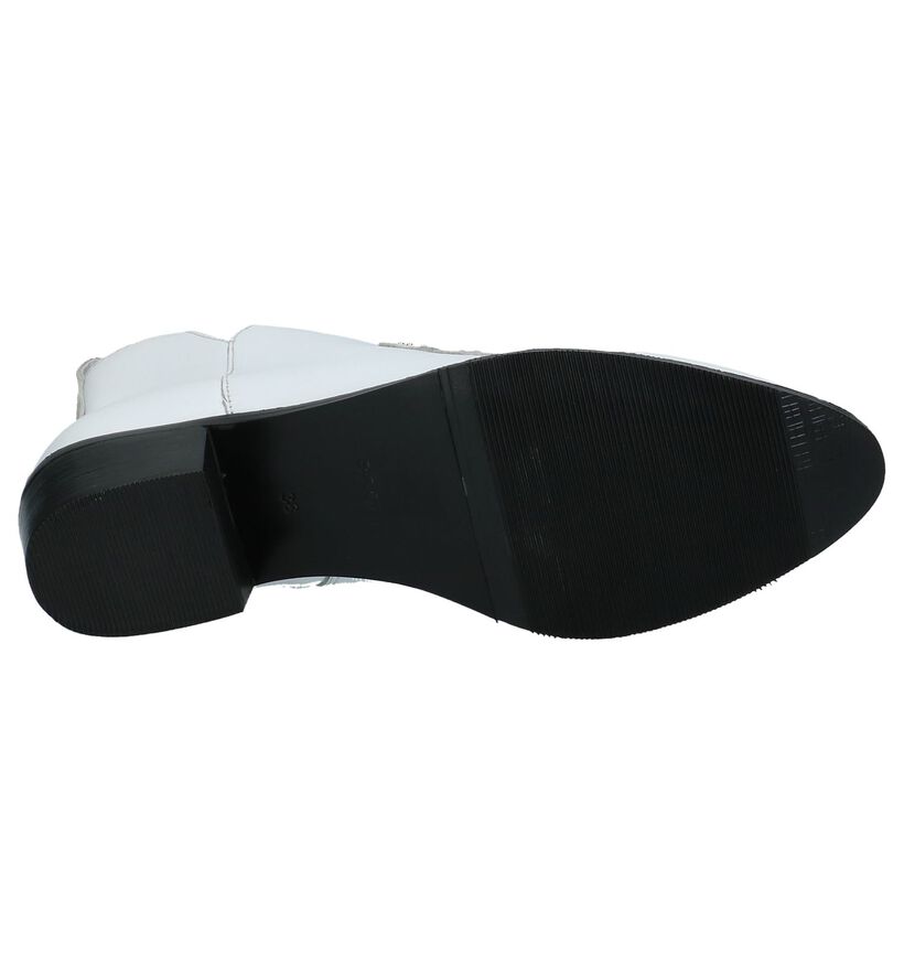 Witte Bronx Enkellaarzen met Studs in leer (222460)