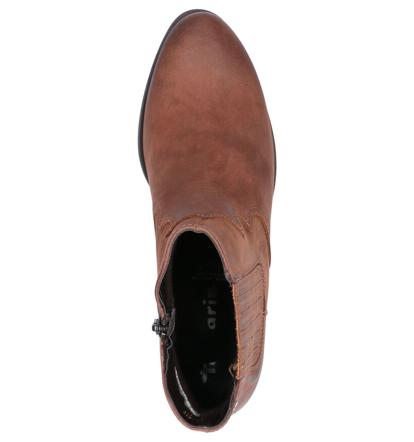 Tamaris Cognac Western Boots in nubuck (262736)