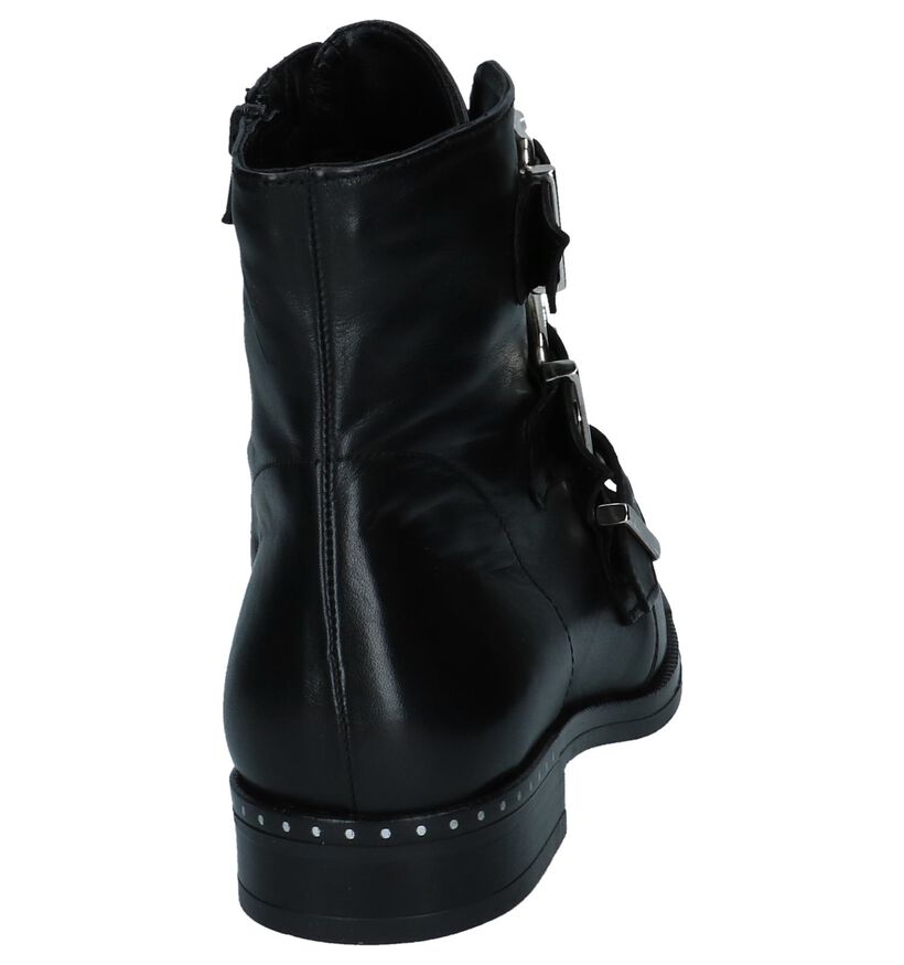 Zwarte Stoere Boots met Gesp/Rits Via Limone in leer (226208)