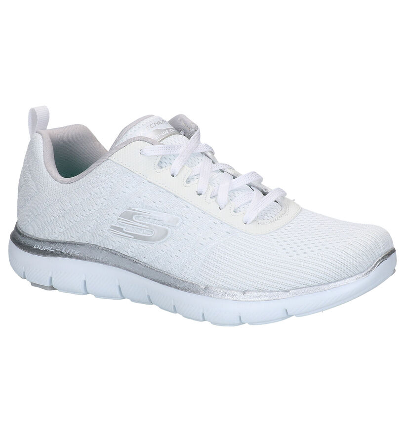 Skechers Flex Appeal 2.0 Witte Sneakers in stof (272798)