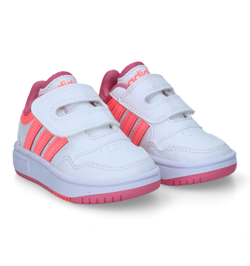 adidas Hoops 3.0 Baskets pour bébé en Blanc pour filles (301117) - pour semelles orthopédiques