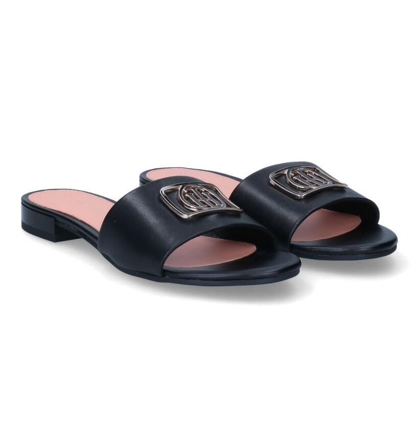 Tommy Hilfiger Hardware Flat Zwarte Muiltjes voor dames (300621)