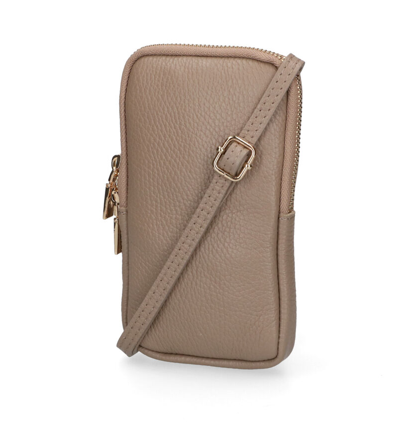 Dolce C. Taupe Telefoontasje in leer (312693)