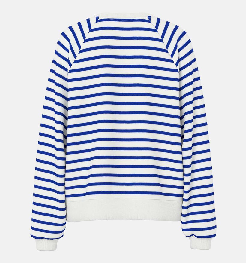 Pieces Greta Witte/Blauwe Gestreepte Sweater voor dames (367078)