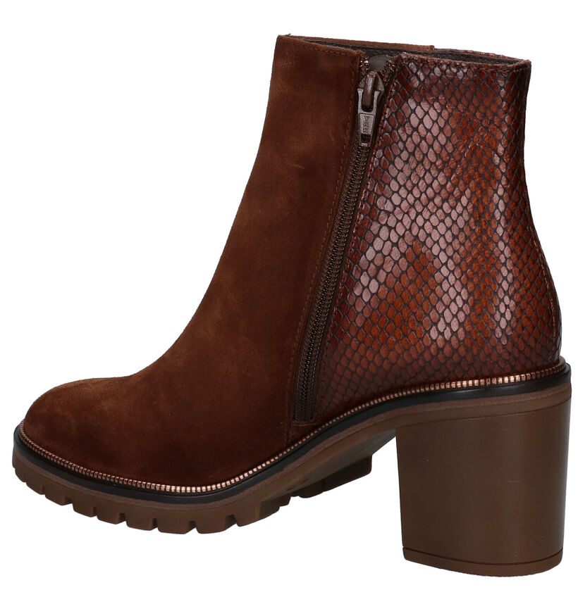 Softwaves Cognac Enkellaarzen in leer (298173)