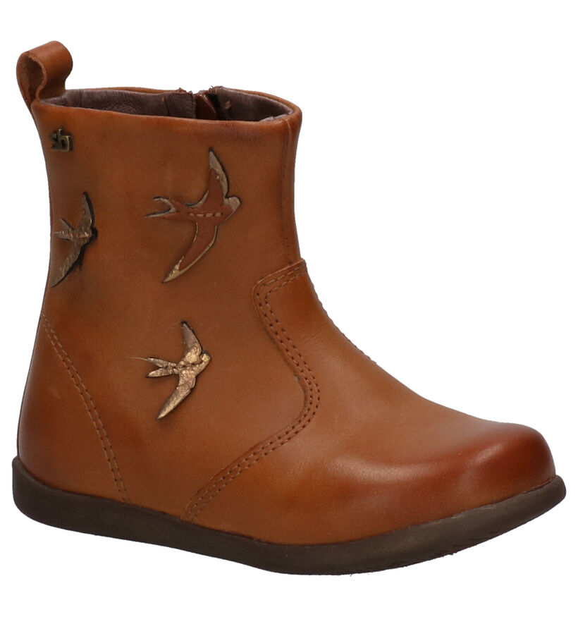 STONES and BONES Bottes basses en Cognac en cuir (255520)