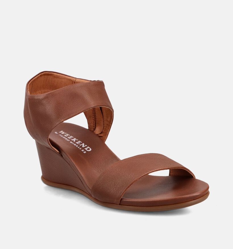 Weekend Cognac Sandalen op sleehak voor dames (373642)