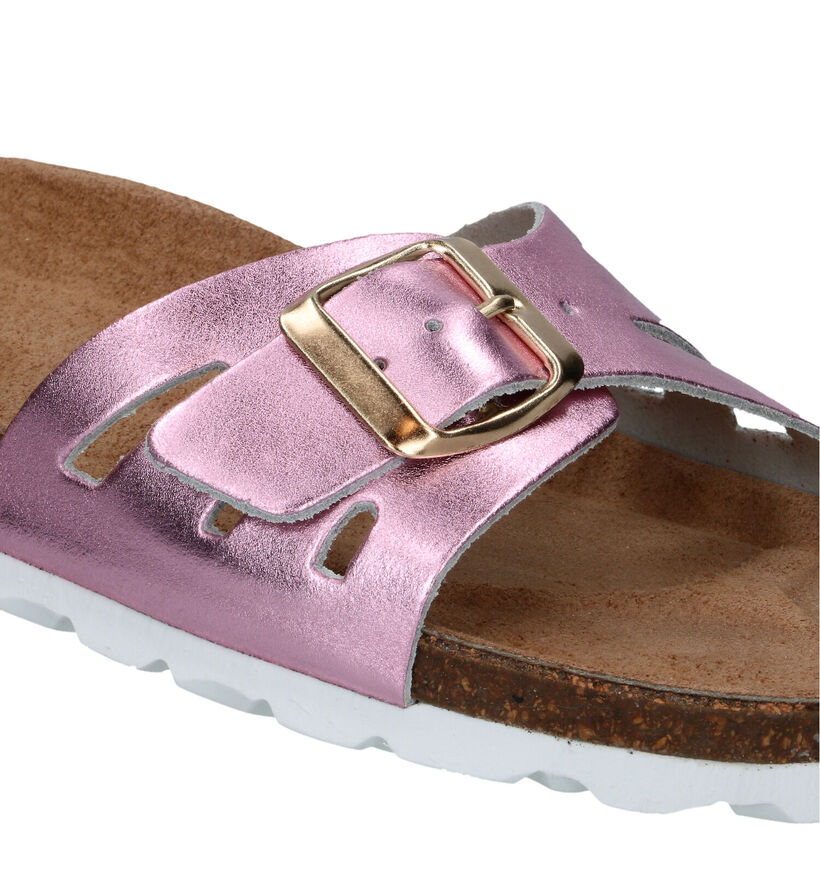 Signatur Roze Slippers in leer (319822)