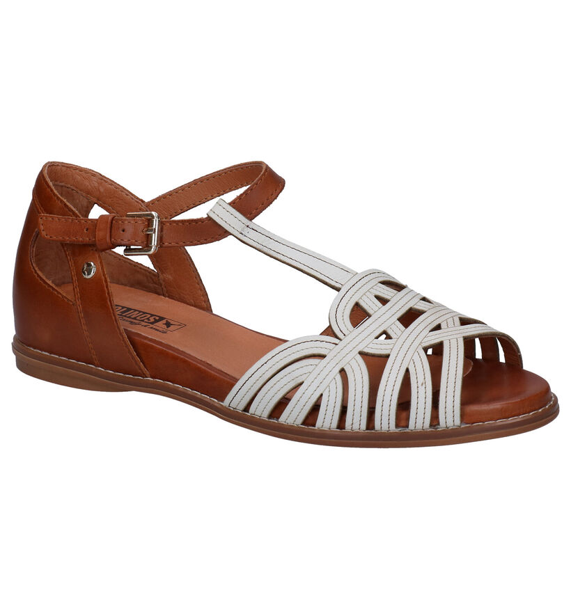 Pikolinos Cognac/Ecru Sandalen in leer (289267)