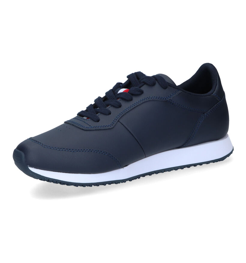 Tommy Hilfiger Runner Blauwe Sneakers in leer (310851)