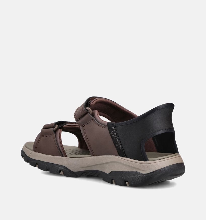 Skechers Tresmen Reece Sandales en Brun fonc&eacute; pour hommes (371036)