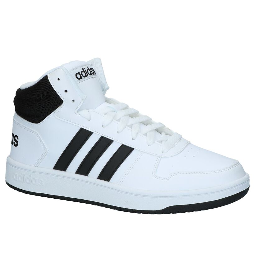 adidas Hoops 2.0 Mid Witte Sneakers in daim (290816)