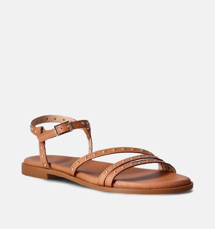Laurent David Sandales Plates en Cognac pour femmes (357764)