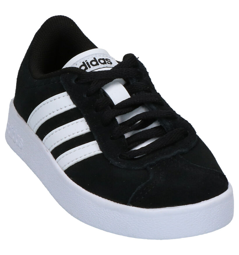 adidas VL Court 2.0 Zwarte Sneakers in kunstleer (252556)