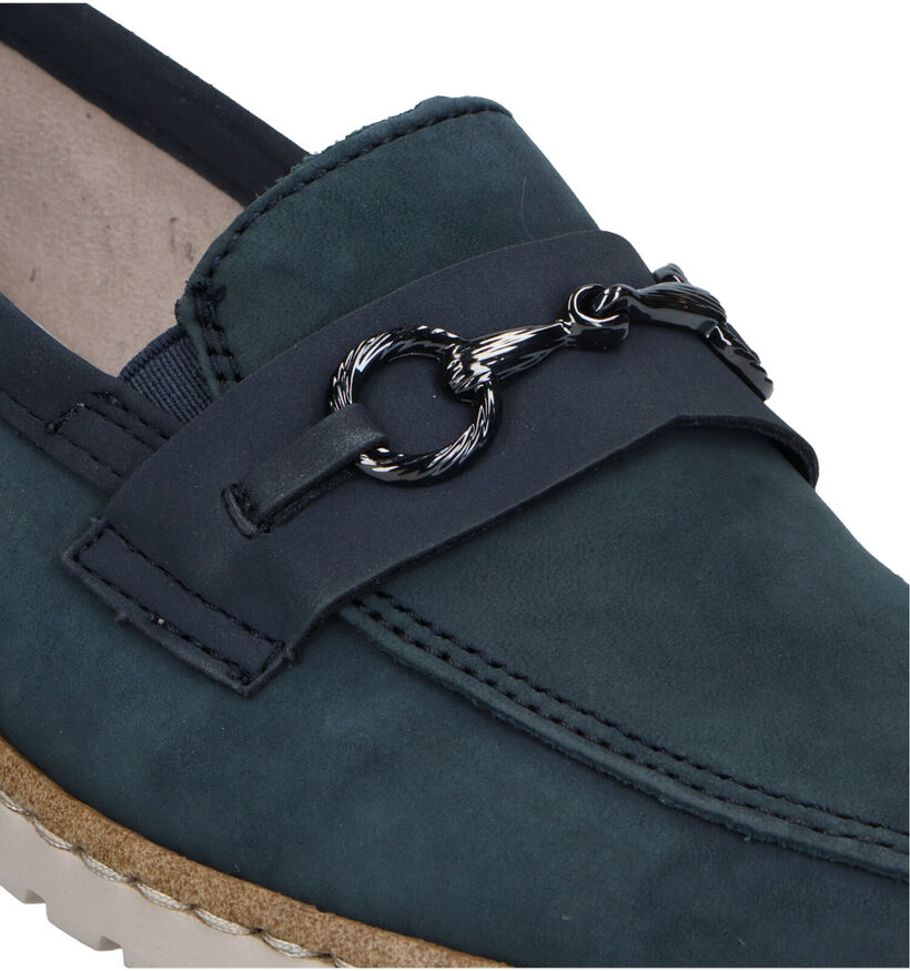 Rieker Blauwe Loafers in daim (320223)