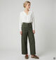 Vero Moda Sofia Barrel Pantalon classique en Vert fonc&eacute; pour femmes (377636)