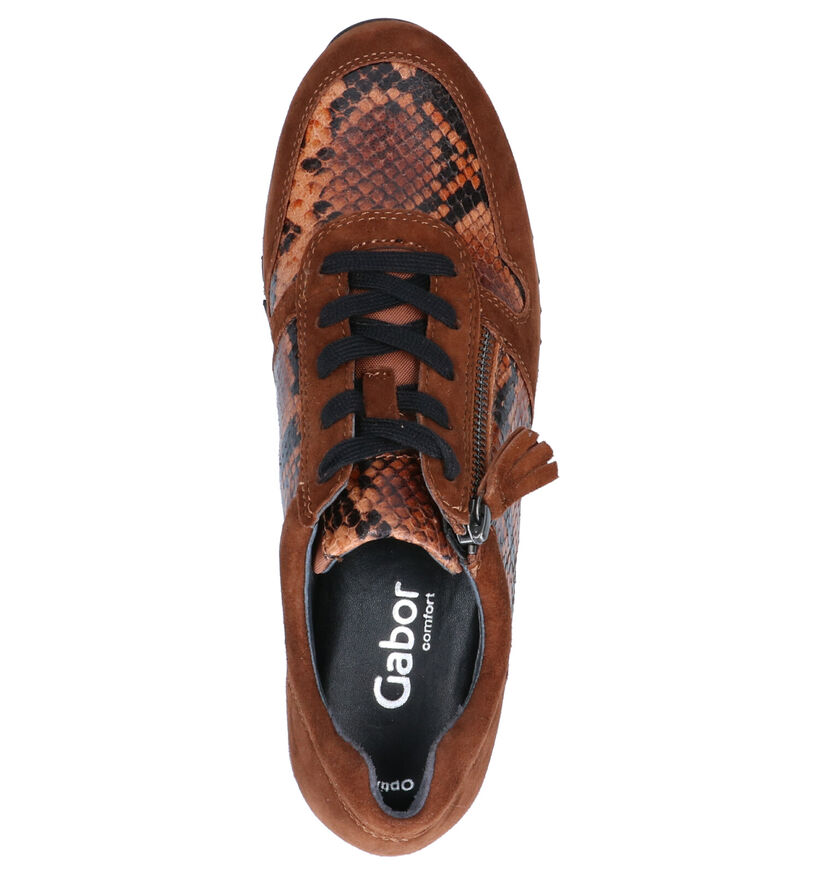 Gabor OptiFit Cognac Sneakers in daim (260223)