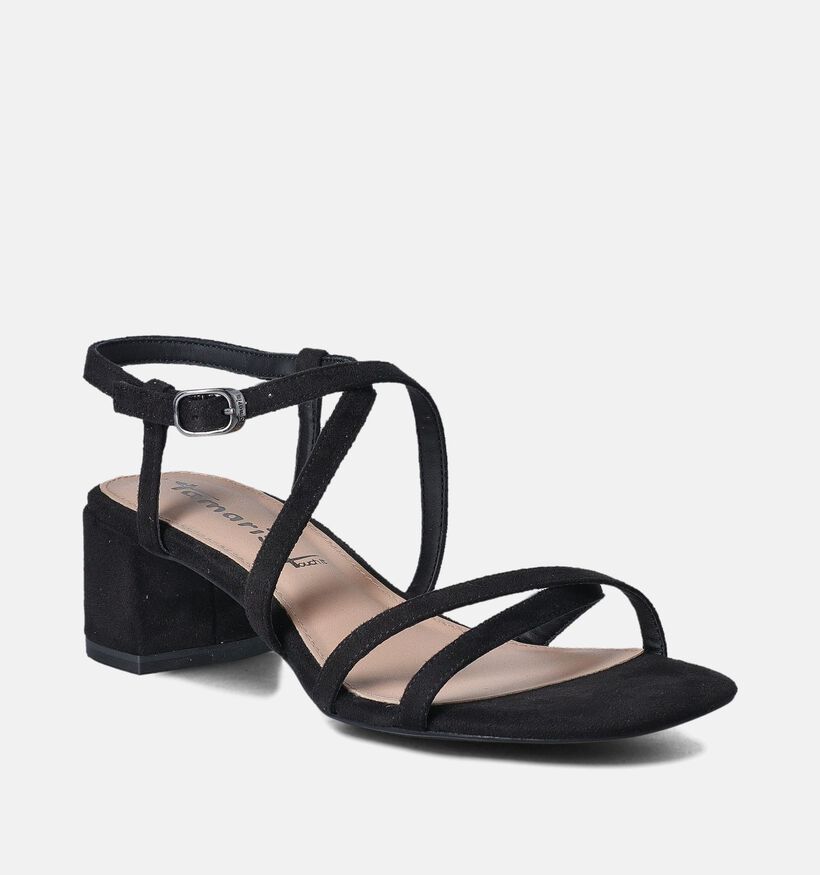 Tamaris Zwarte Sandalen met blokhak voor dames (354439)