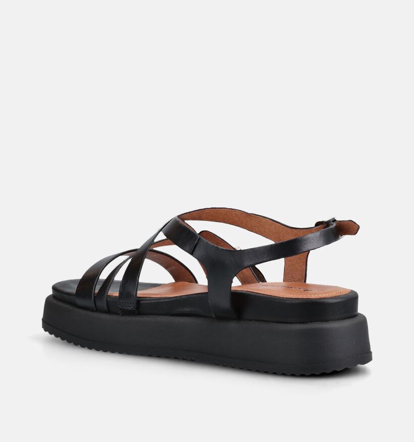 Tamaris Sandales compens&eacute;es en Noir pour femmes (371771)